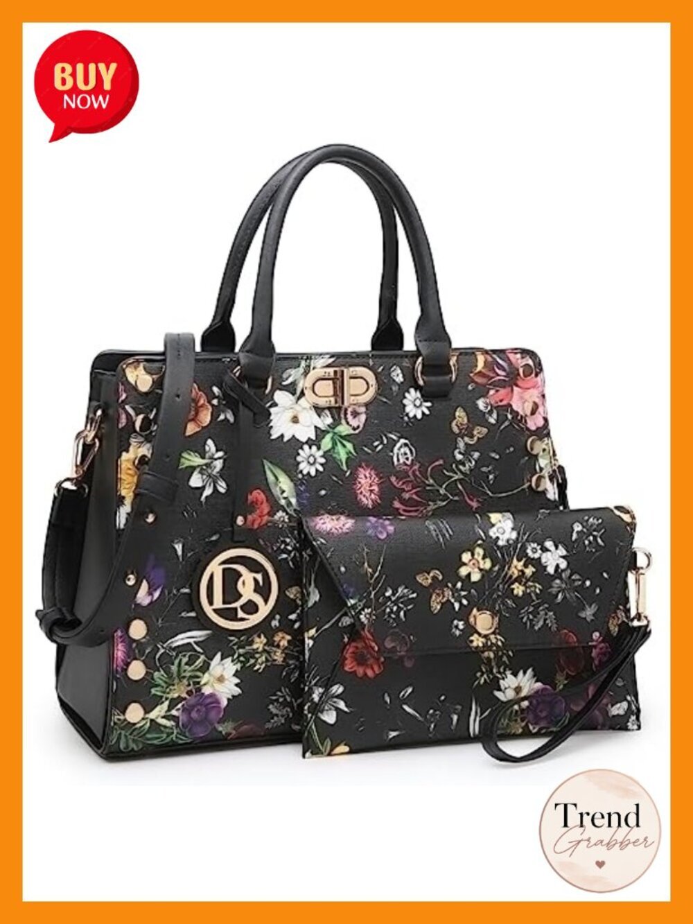 Vegan Leather Satchel Work Tote Shoulder Bag Top Handle Purse with Matching